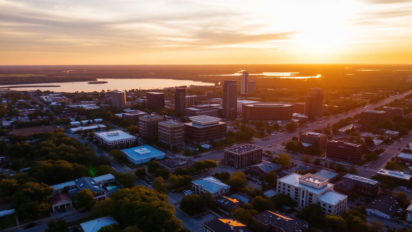 Aerial view of Conroe, Texas