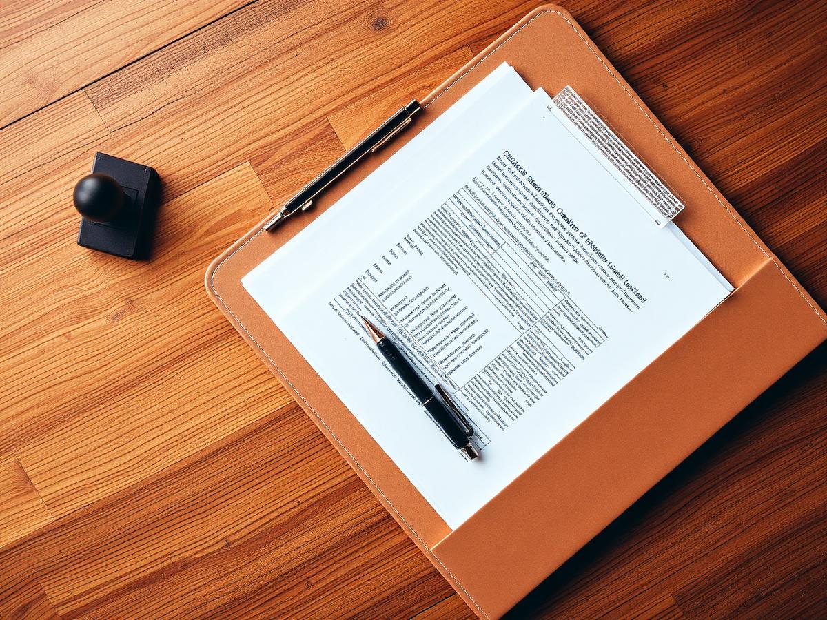 Organized folder of notary documents