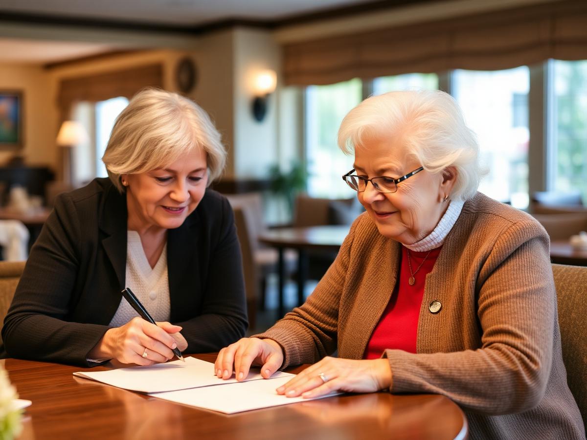 Mobile notary appointment at a senior care community